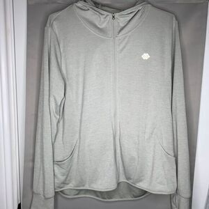 MoFiz Jacket Womens 2XL Light Gray‎ Full Zip Hoodie Lightweight UPF Performance